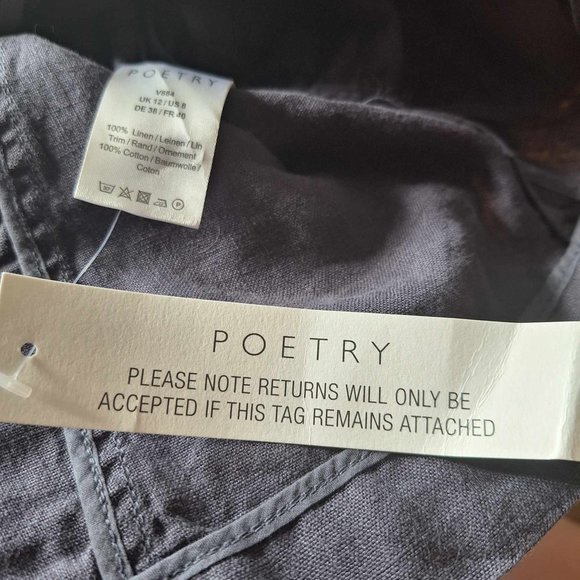 Poetry Linen Button Front Blazer Jacket Size 8 - Picture 9 of 11